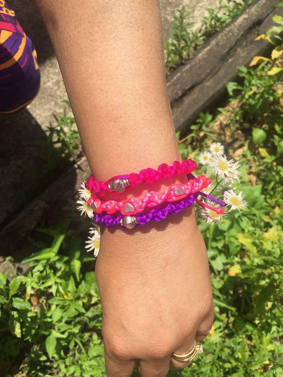 Thumbnail: Bracelet trio rose, fuschia,violet