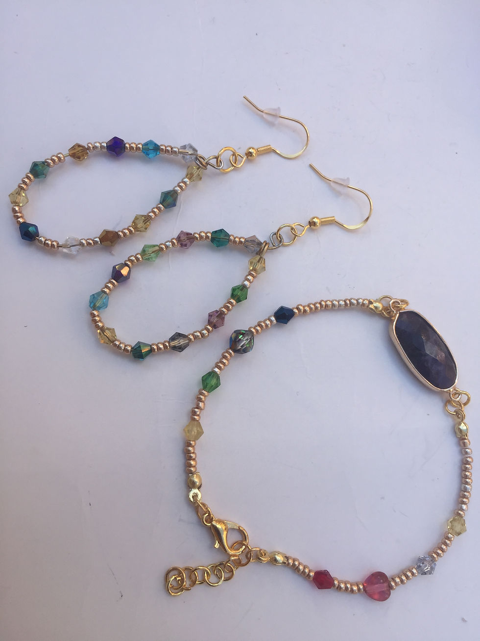 Miniature : Ensemble doré aux perles à facettes 