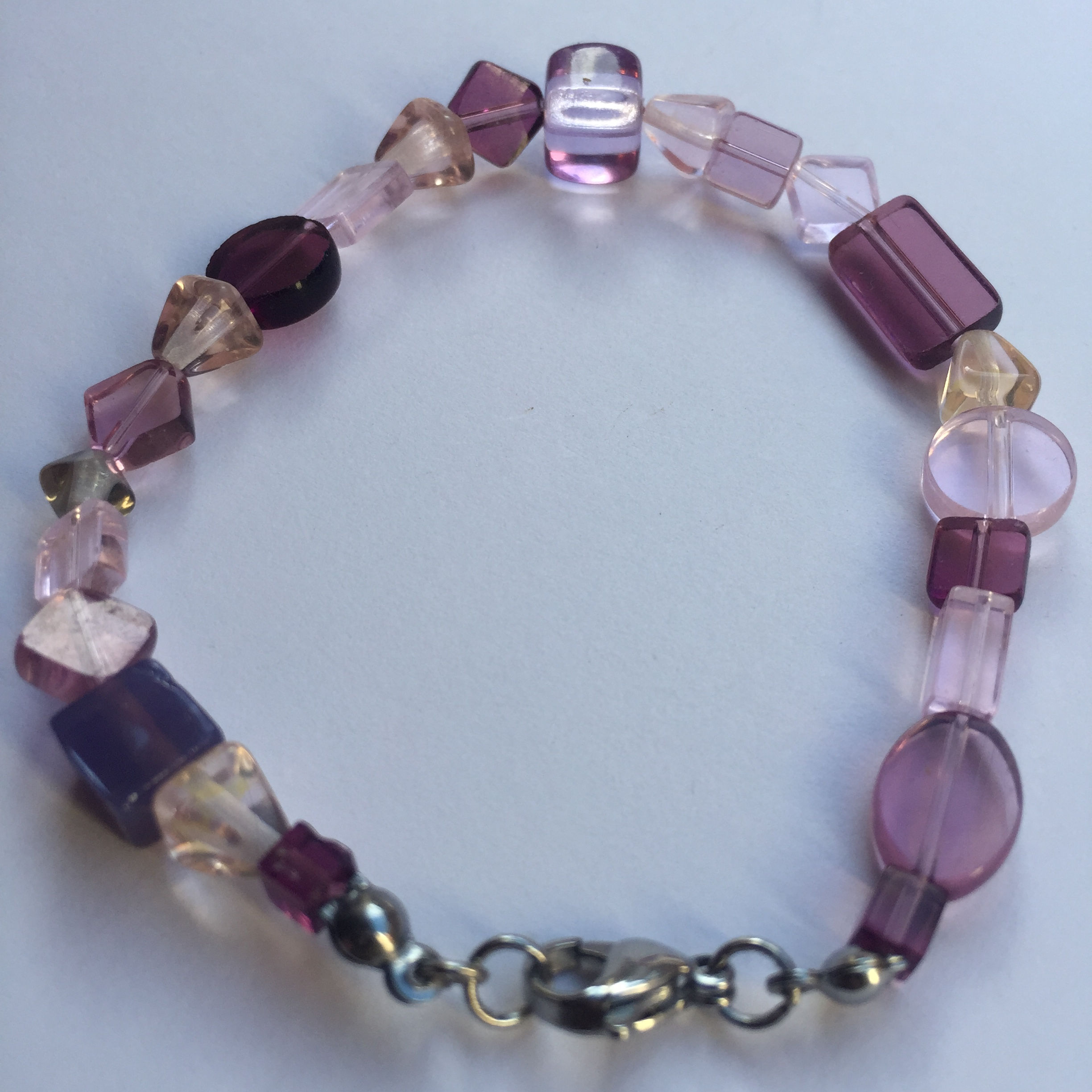 Bracelet  ton pourpre et rose