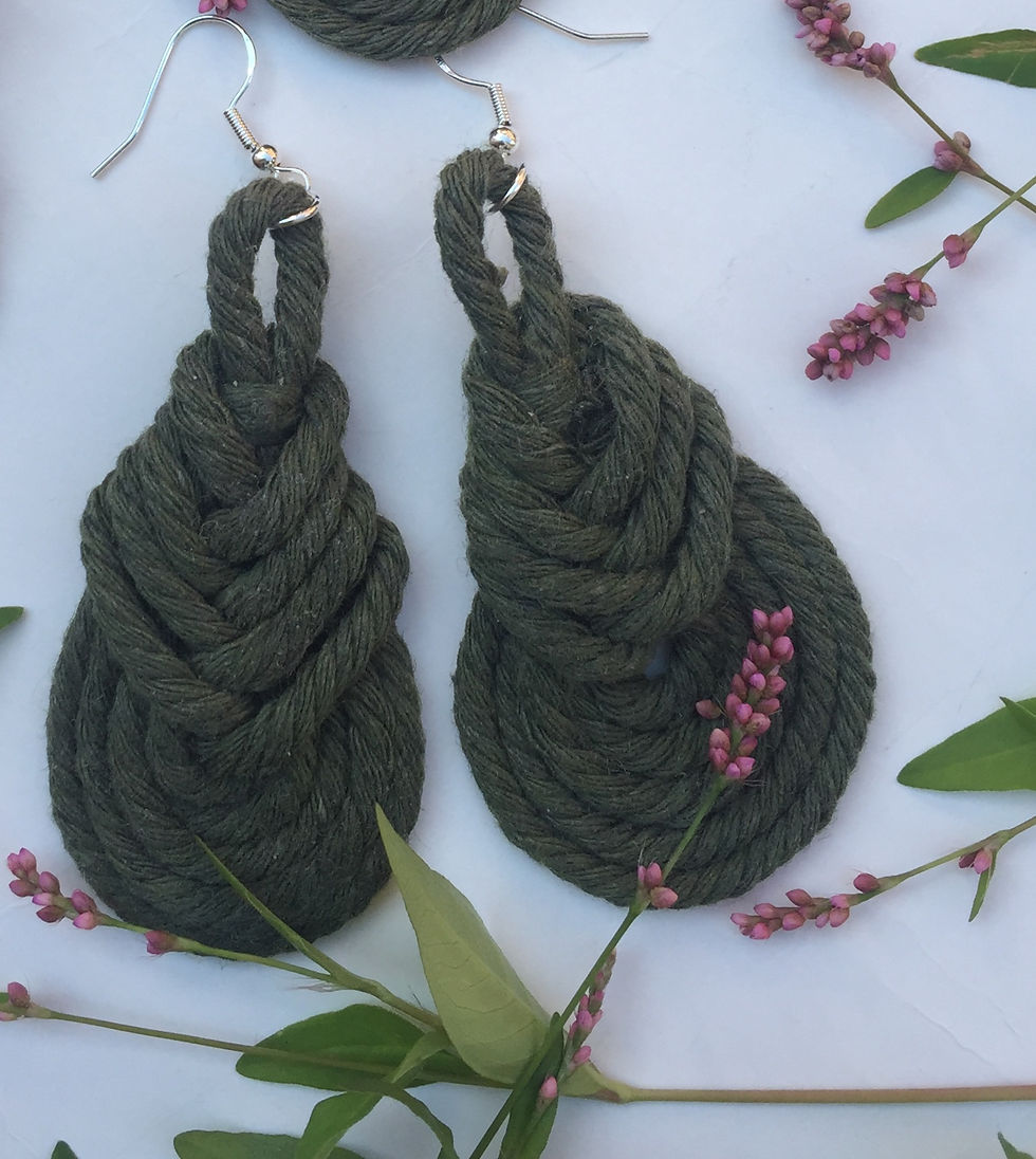 Miniature : Boucles d’oreilles Pipas vert nature