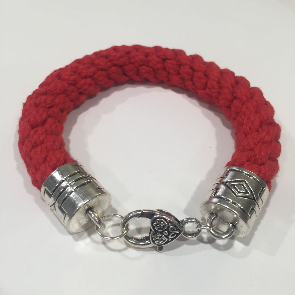 Miniature : Bracelet macramé rouge
