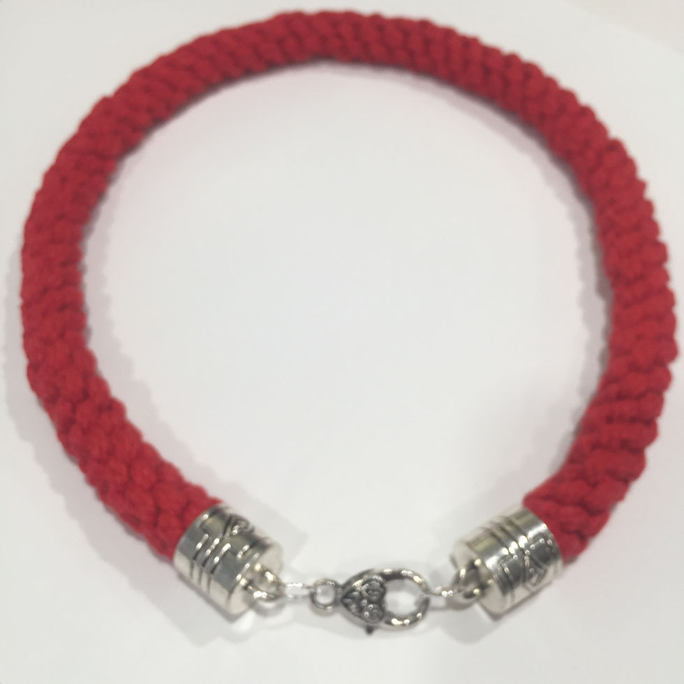 Miniature : Bracelet macramé rouge