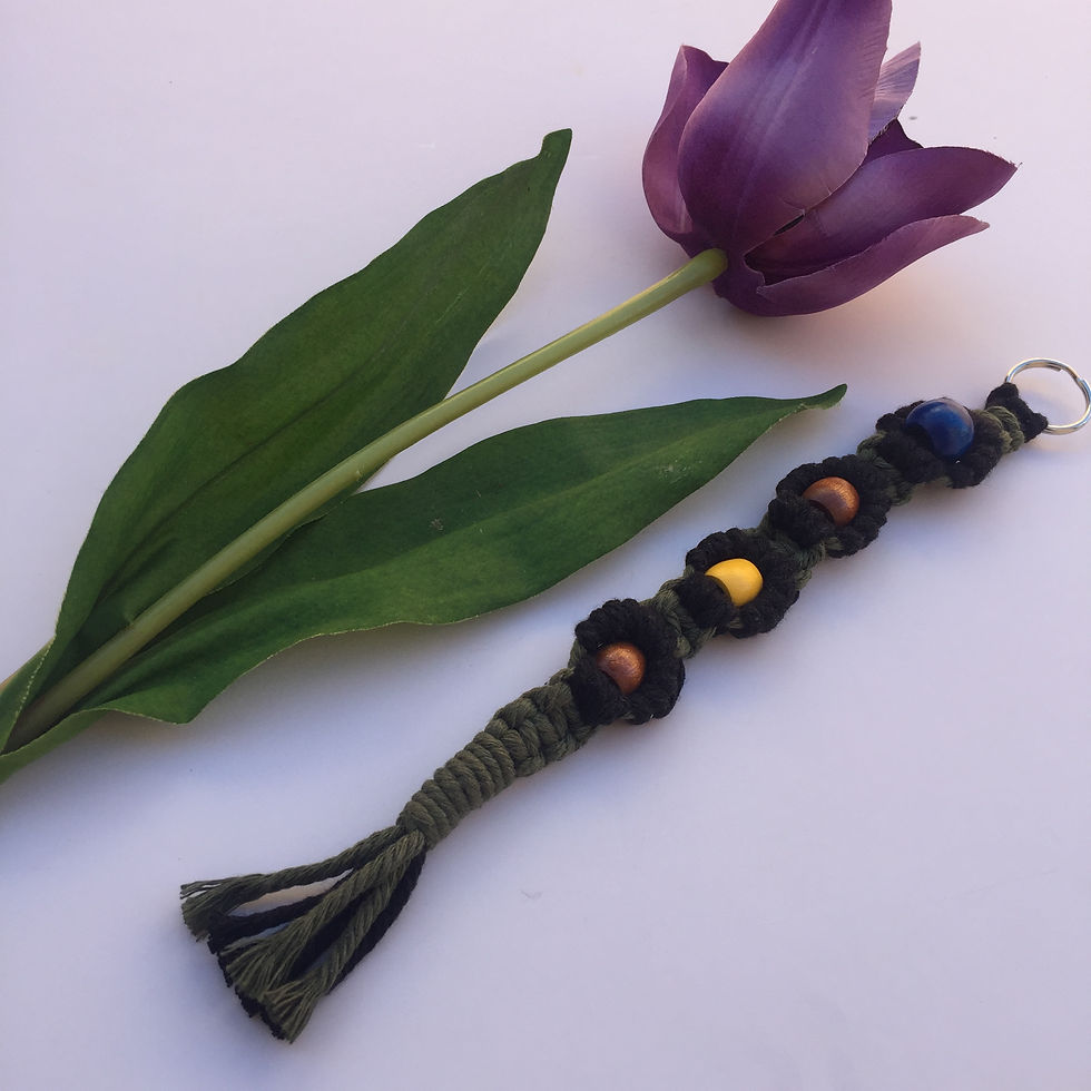 Miniature : Black daisy keychain 