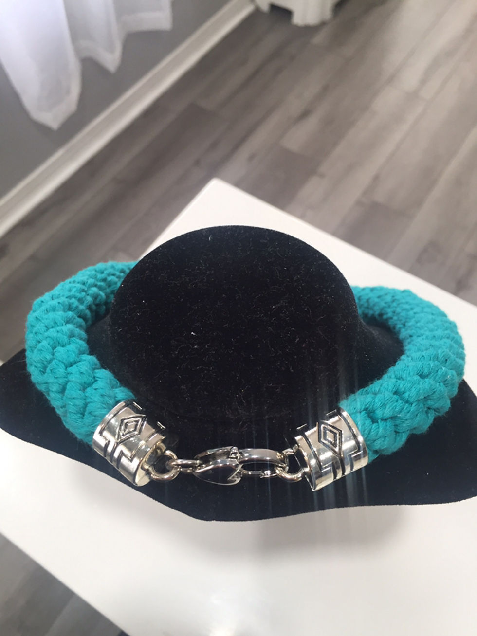Miniature : Collier en macramé Turquoise 