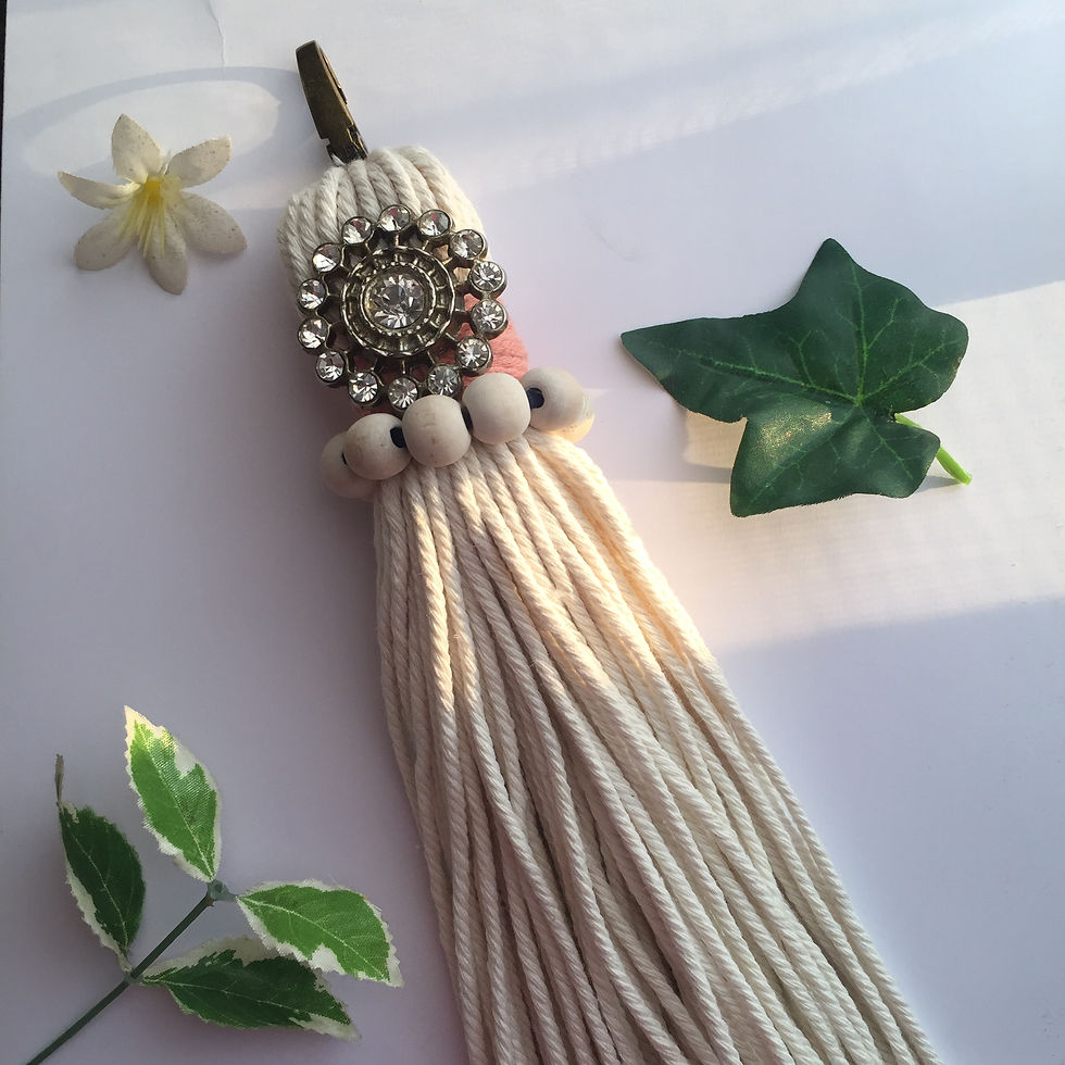 Miniature : Sac à franges en macramé ( porte-clés inclus)