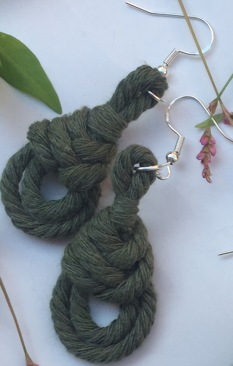 Miniature : Boucles d’oreilles Pipas vert nature