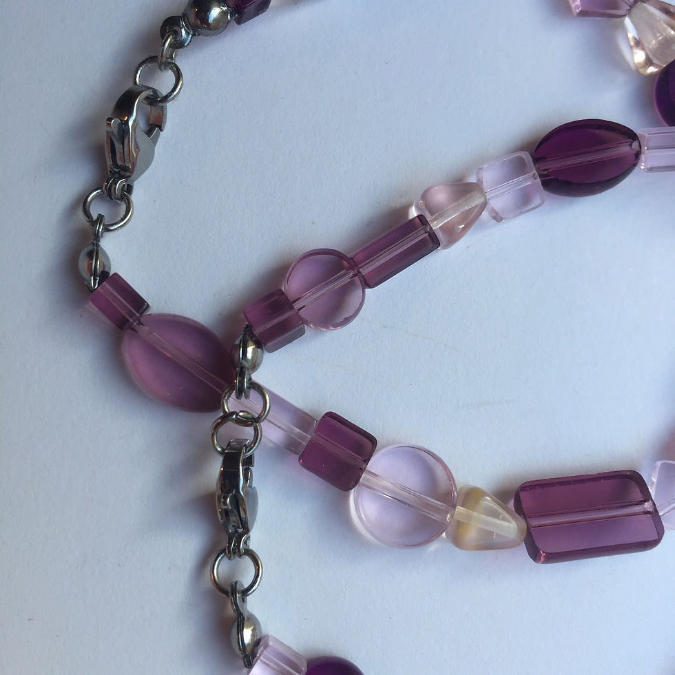 Miniature : Bracelet  ton pourpre et rose