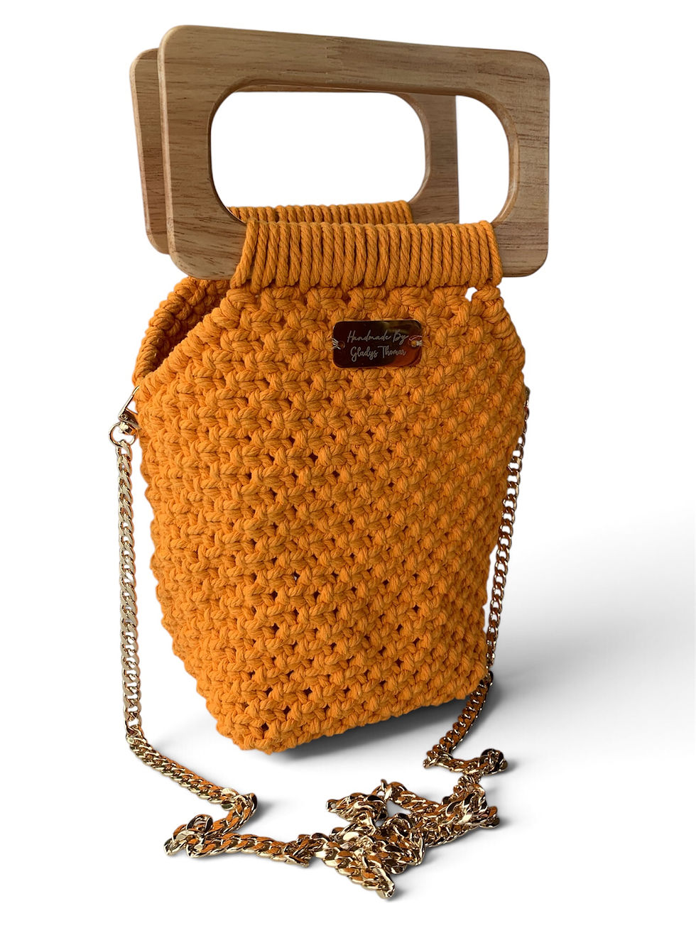 Miniatura: Handmade yellow macrame bag