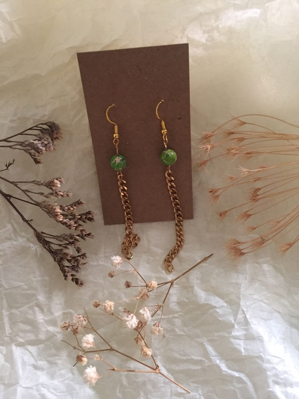 Boucle pierre semi précieuse turquoise 