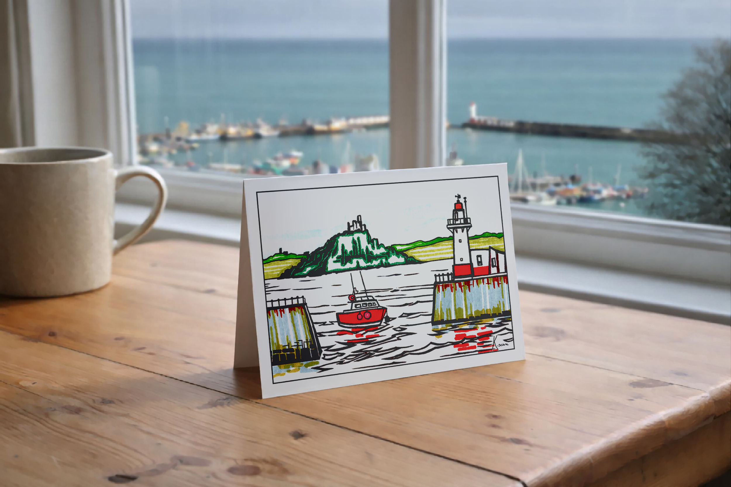 5 x St Michael’s Mount Cards, Hand‑Illustrated Cornish Art