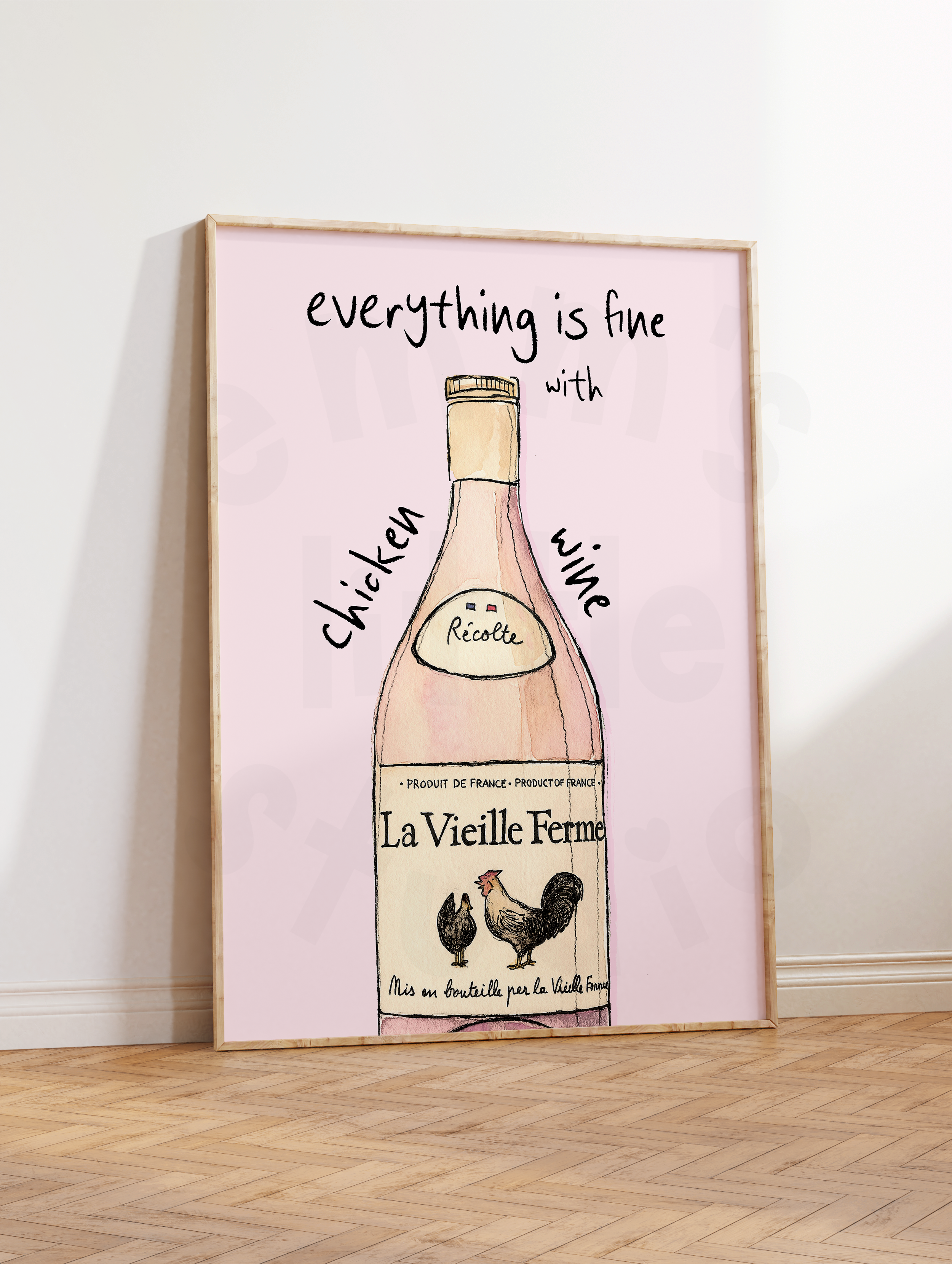 Chicken Wine Print