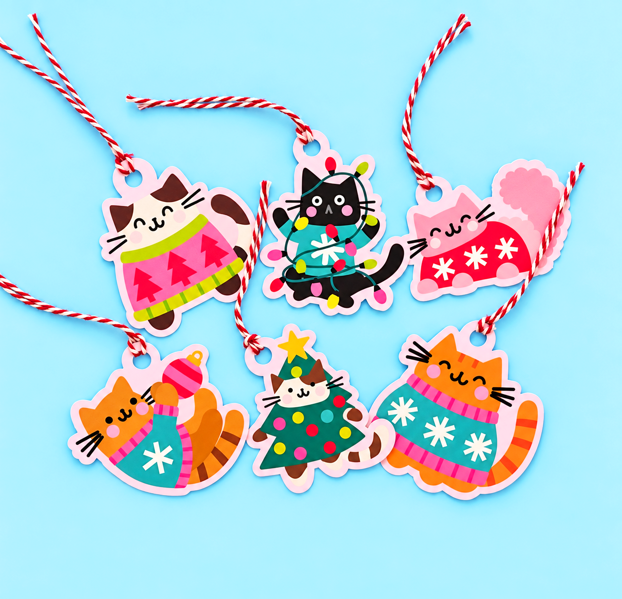 Cat Christmas Tags
