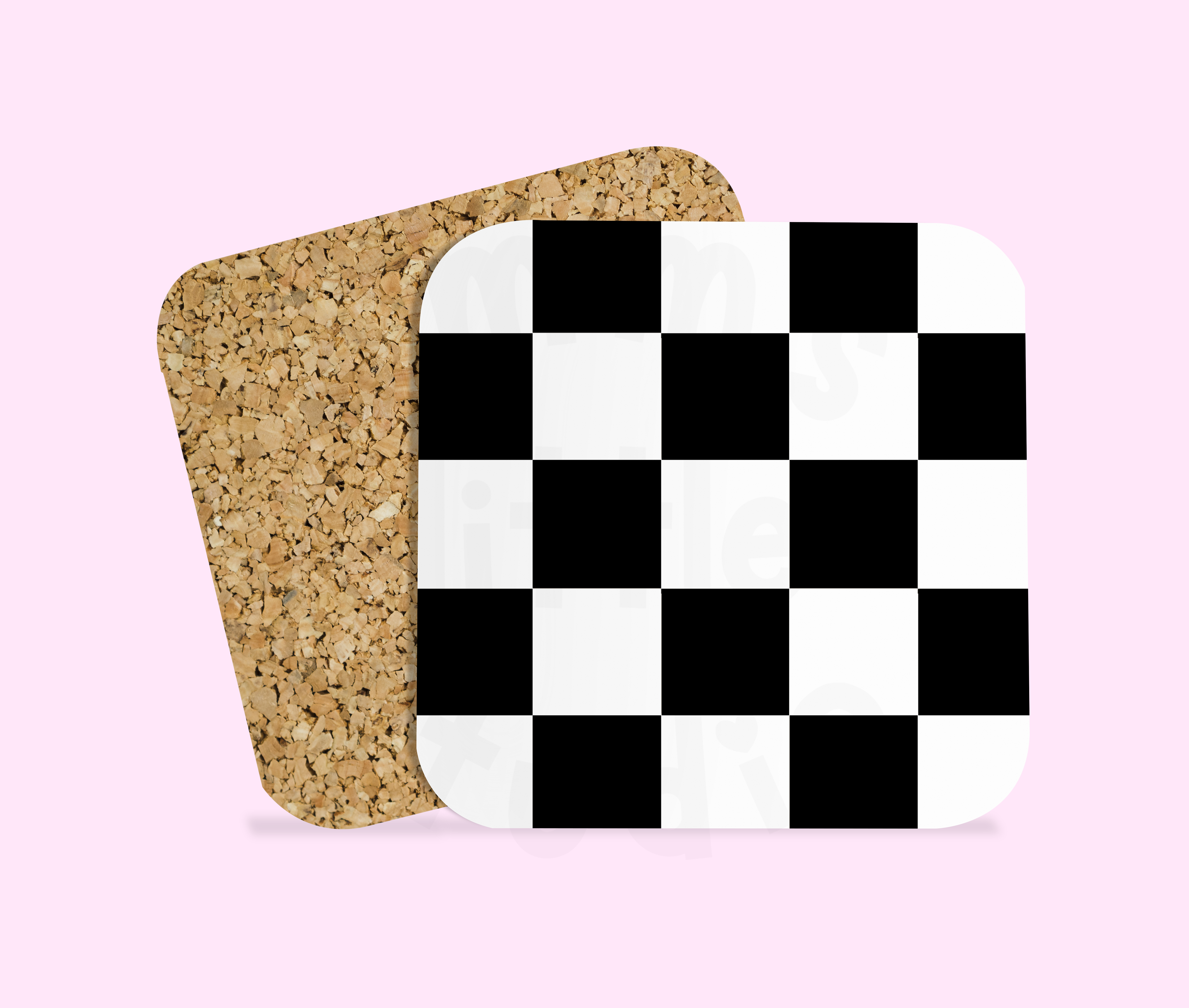 White & Black Check Coaster
