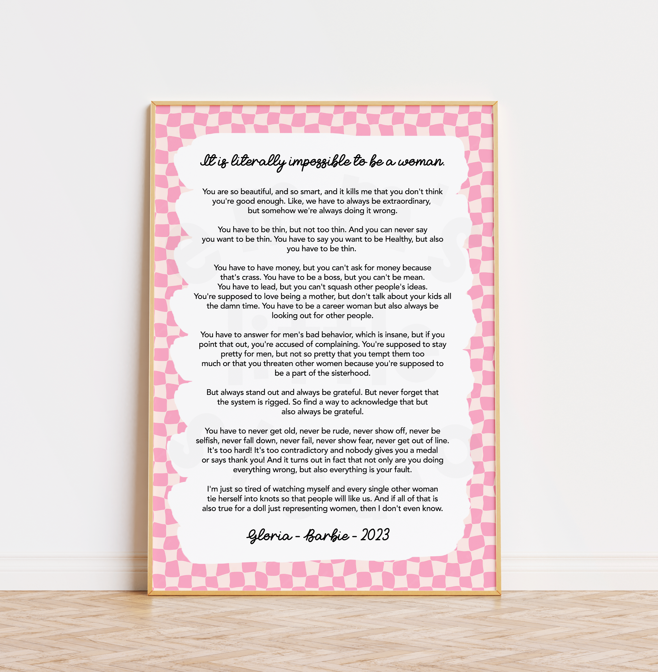 Barbie Monologue Print
