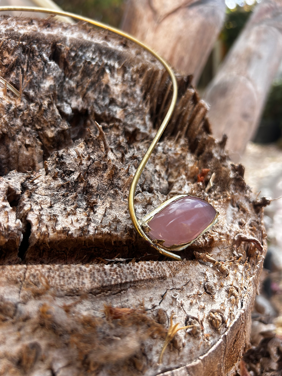Thumbnail: Handmade rose quartz necklace