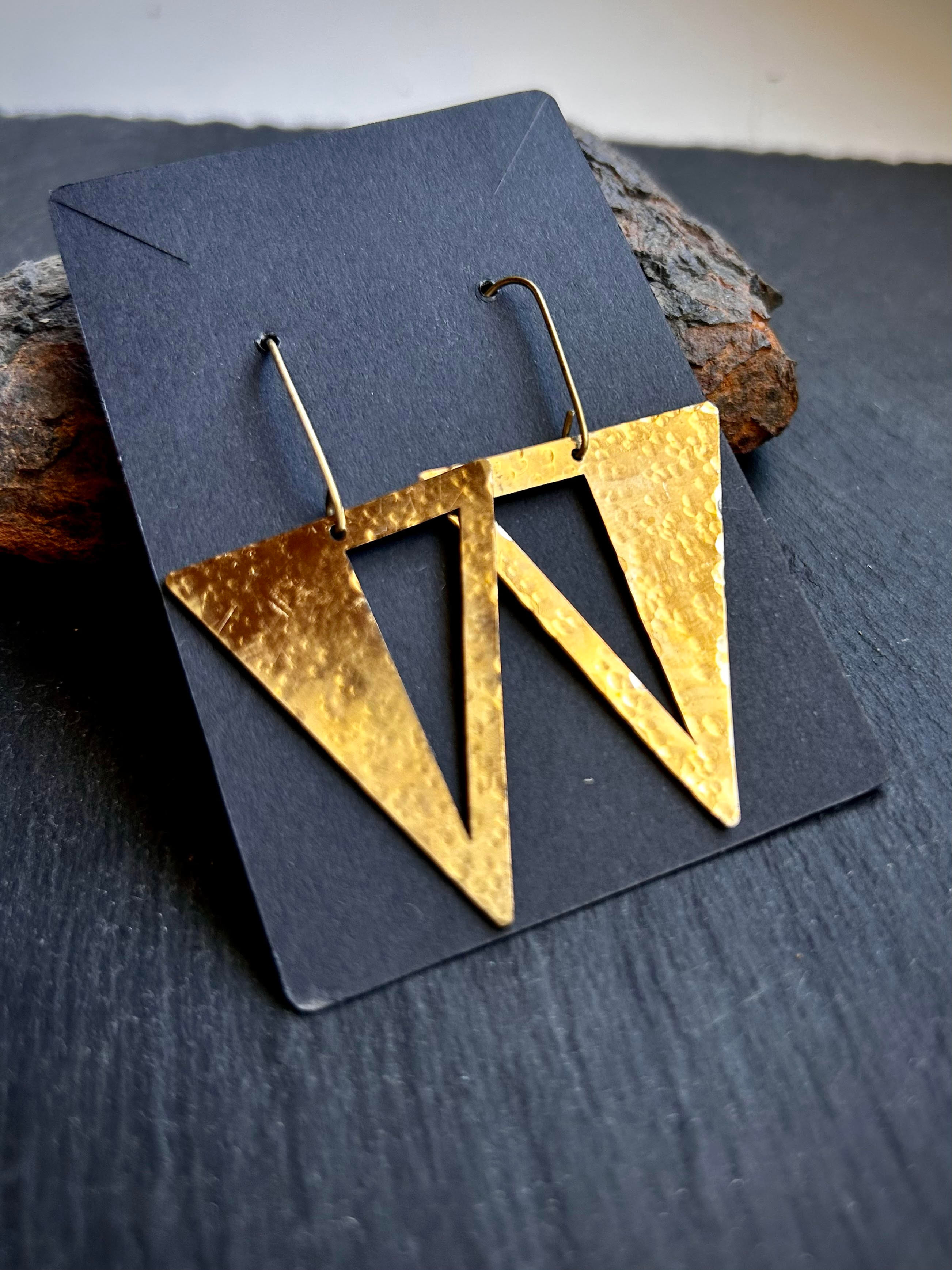 Asymmetric, handmade, geometric earrings