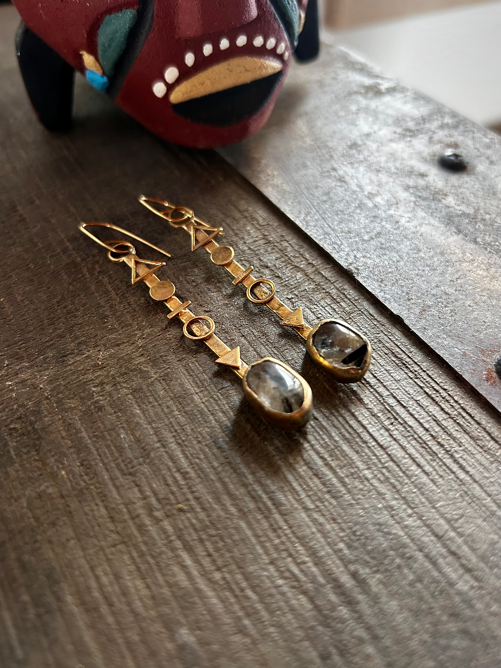 Thumbnail: Handmade Rutilated Quartz Earrings – One of a Kind