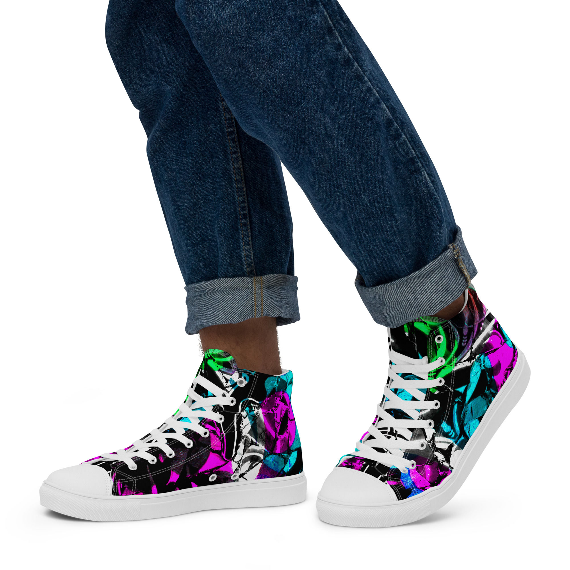 brokentile Men’s high top canvas shoes