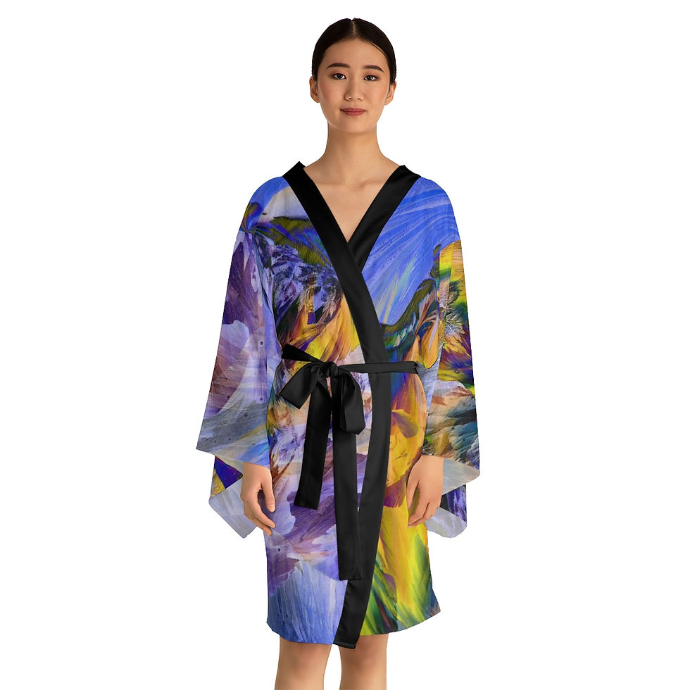 Thumbnail: Long Sleeve Kimono Robe (AOP)