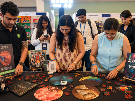 Adults enjoying a collaborative CircZle puzzle activity in Mumbai with The Puzzle Maniacs