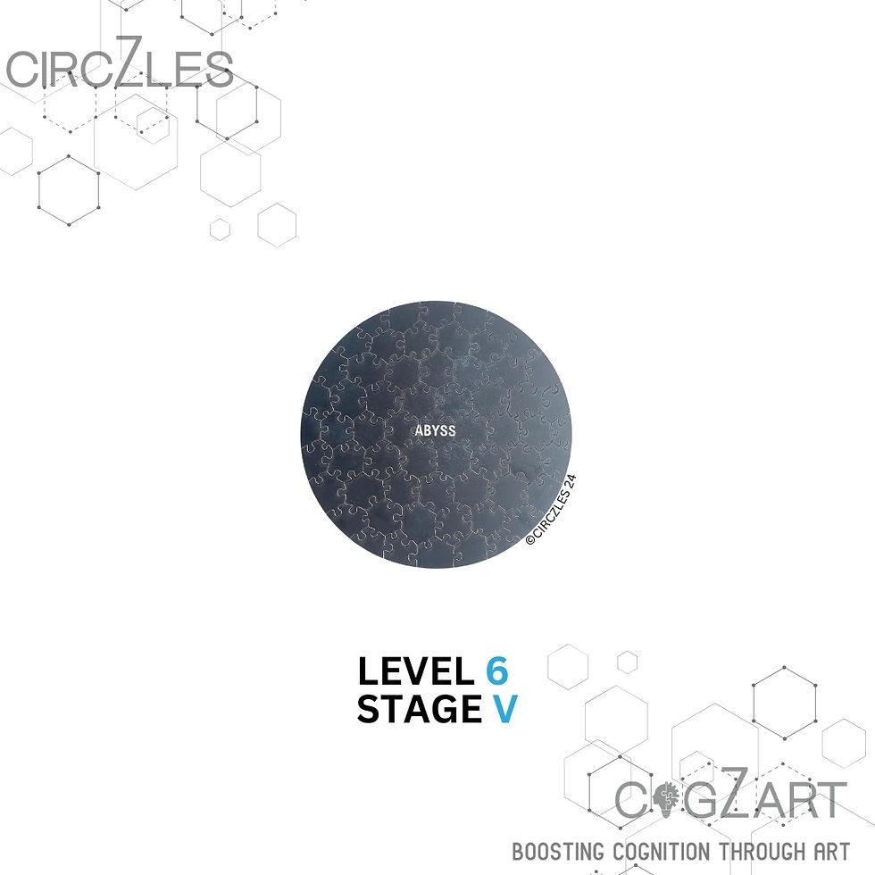 Thumbnail: CircZles Level 6 Stage V Cogzart. Abyss circular puzzle promoting cognition through art.
