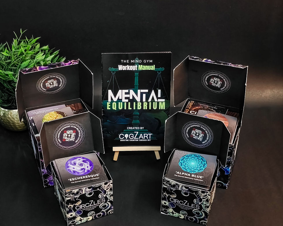 CogZart workout bundle with Circzles brain fitness puzzles and Mental Equilibrium manual.