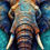 Thumbnail: Close-up of a colorful elephant with intricate details and painted artwork.
