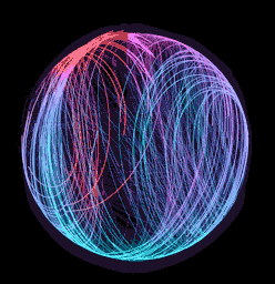 Abstract light painting sphere created with colorful motion trails representing digital creativity and visual storytelling