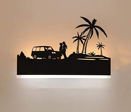 Thumbnail: Silhouette art of couple near car on beach. Palm trees and the light.