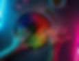 Person solving a colorful circular jigsaw puzzle with vibrant neon lighting for brain training and creative thinking.