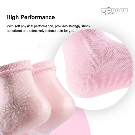 Moisturizing silicone gel heel socks for foot care and self-care routine – comfort wellness product from The Qwerty Store.