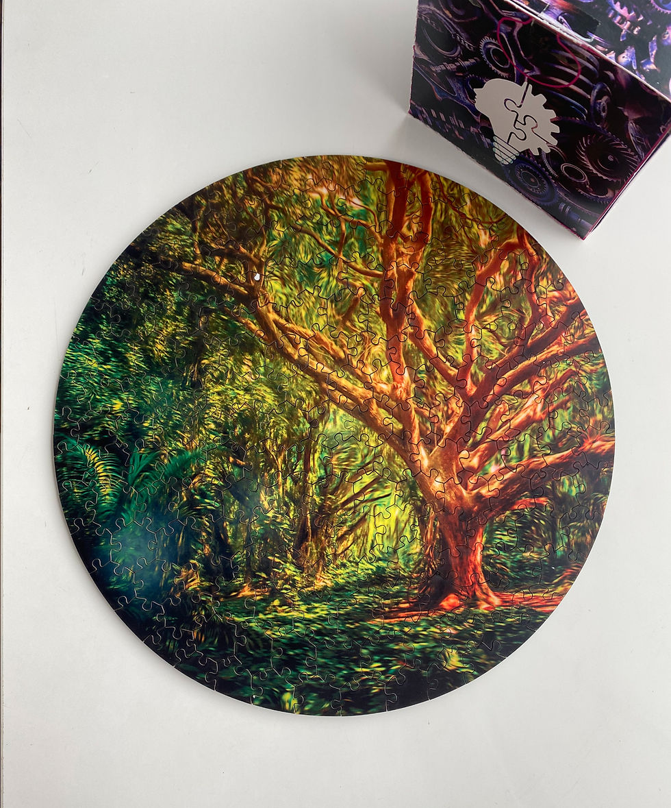 CircZles L.S Tree circular puzzle featuring a detailed forest scene for engaging adult puzzle-solving