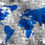 Thumbnail: World map puzzle in blue and gray, business global concept, mind map.