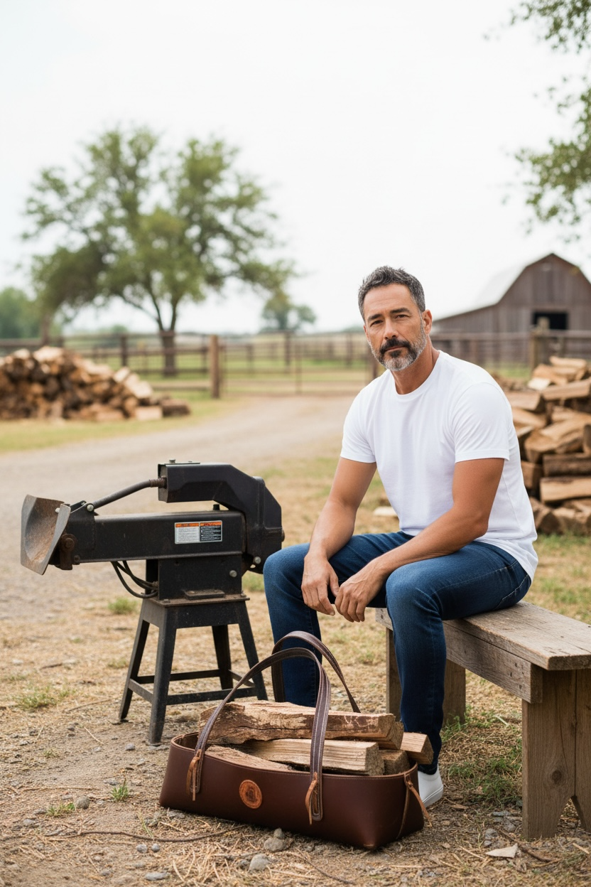 Thumbnail: Large Leather log tote