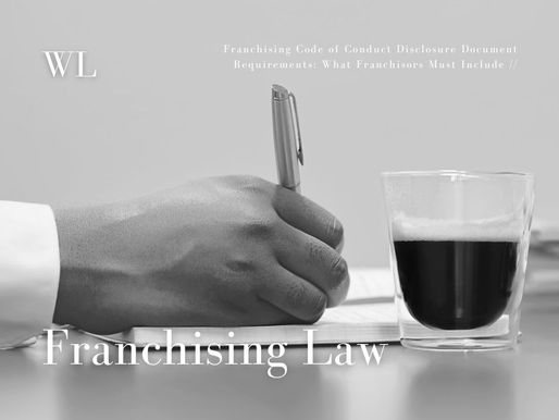 Franchising Code of Conduct Disclosure Document Requirements