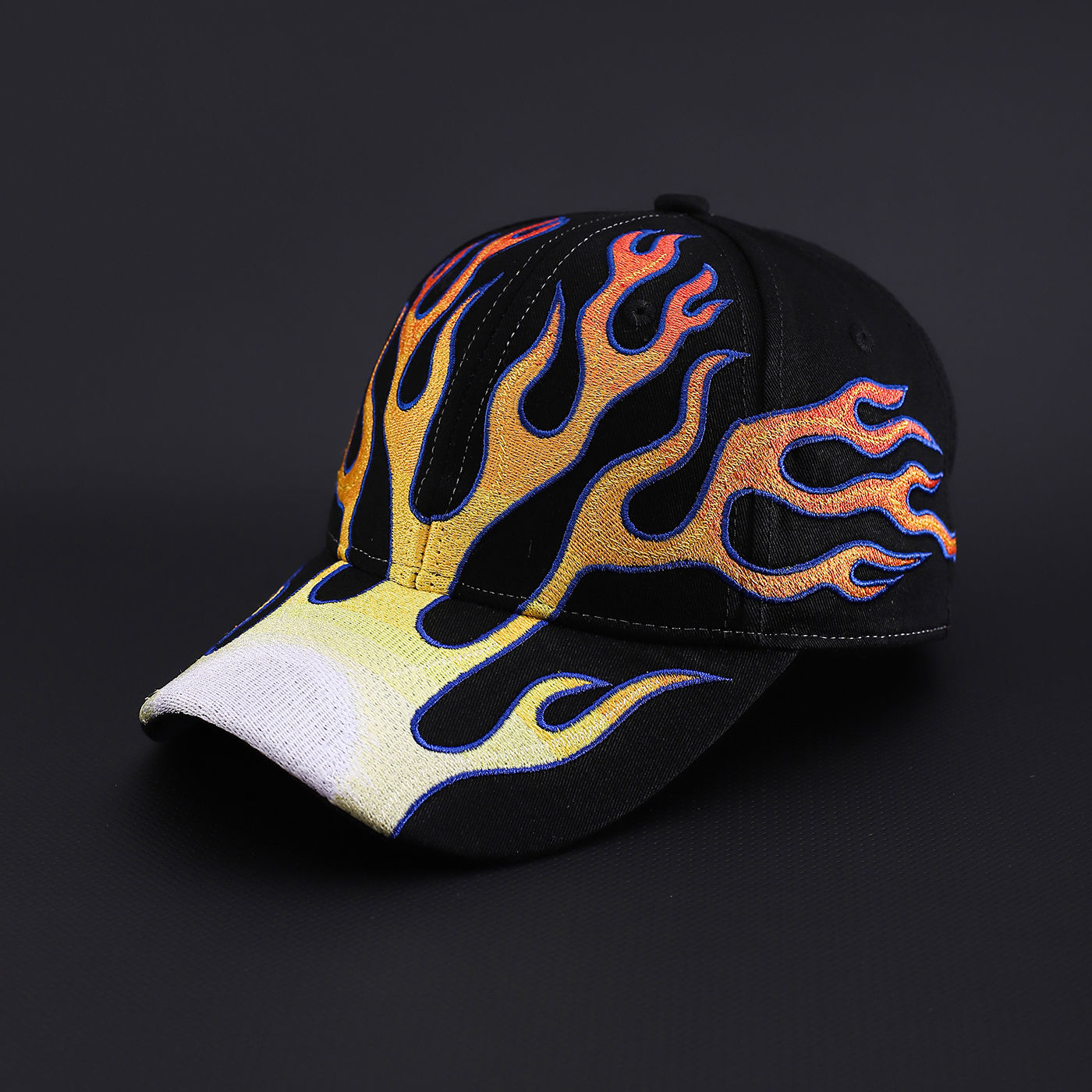 Personalized Trendy Flame Embroidery Baseball Cap - Suitable for Both Men and Wo