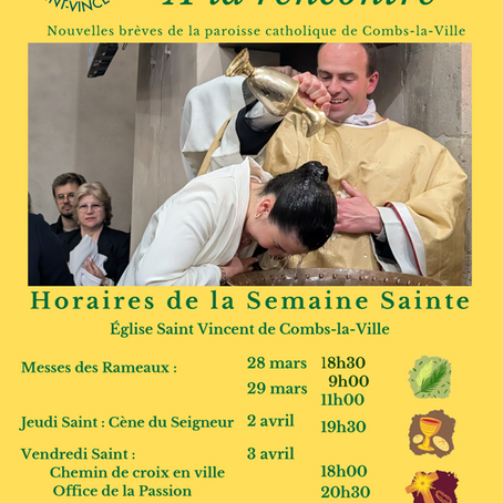 horaires de la semaine sainte