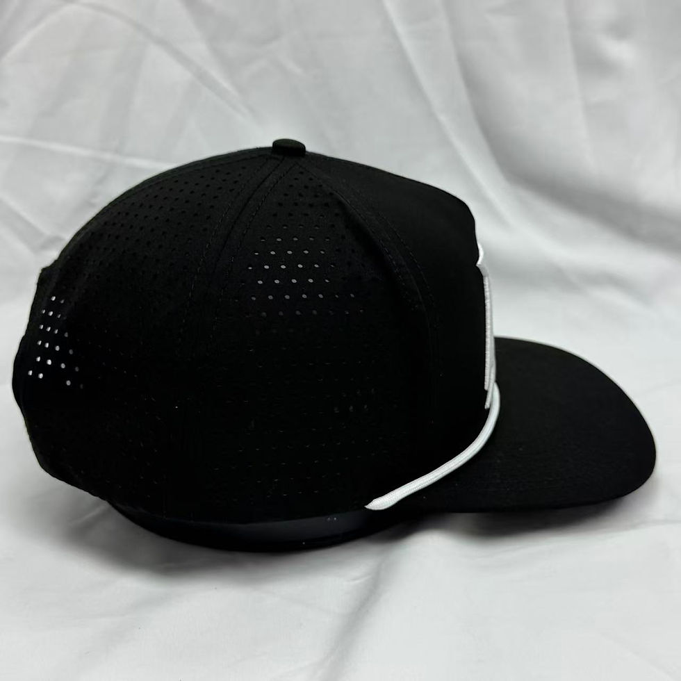 Thumbnail: Finchum Sportswear Black/White Laser Cut Golf Hat