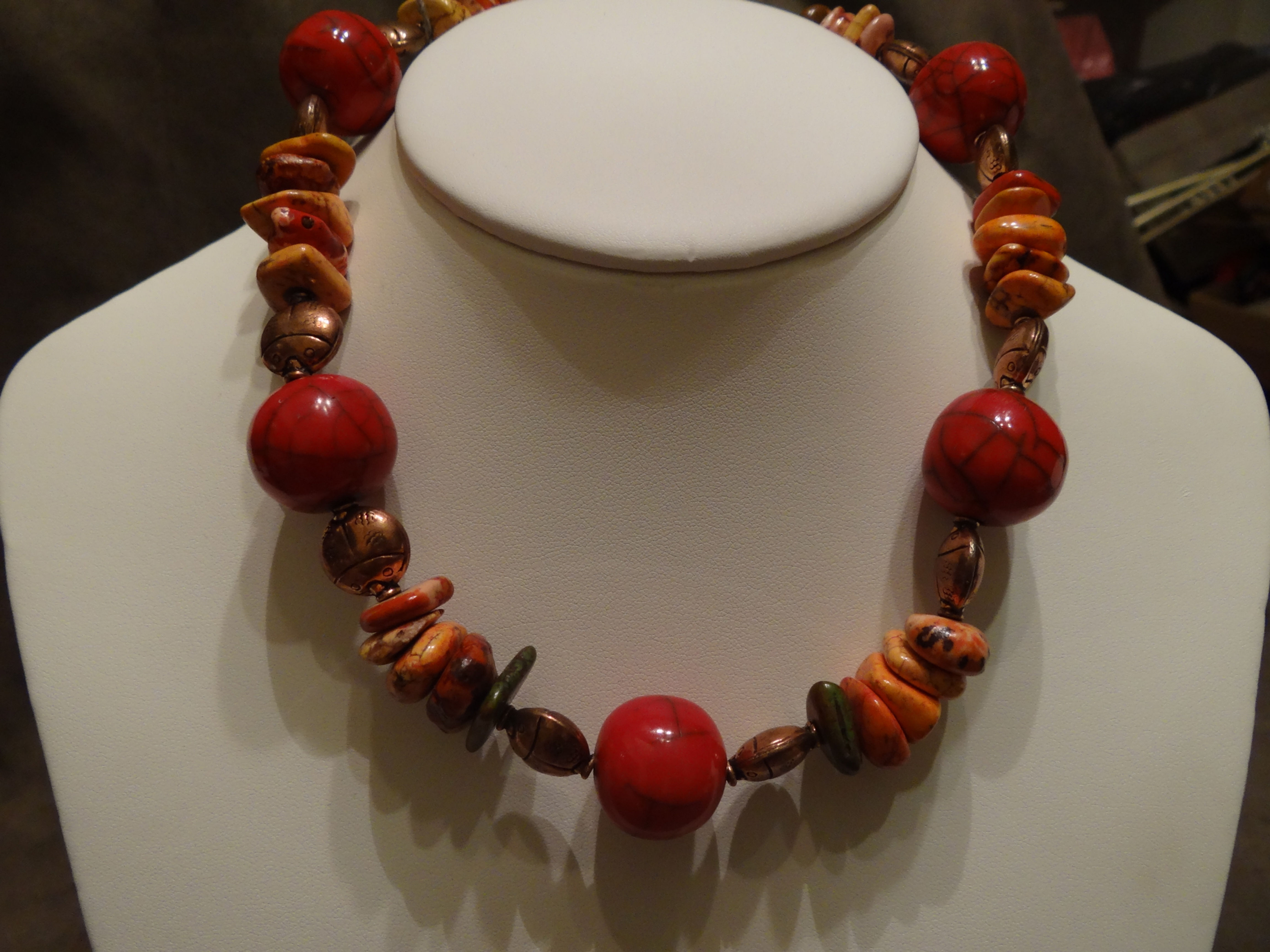 Resin Beads and Howlite Necklace