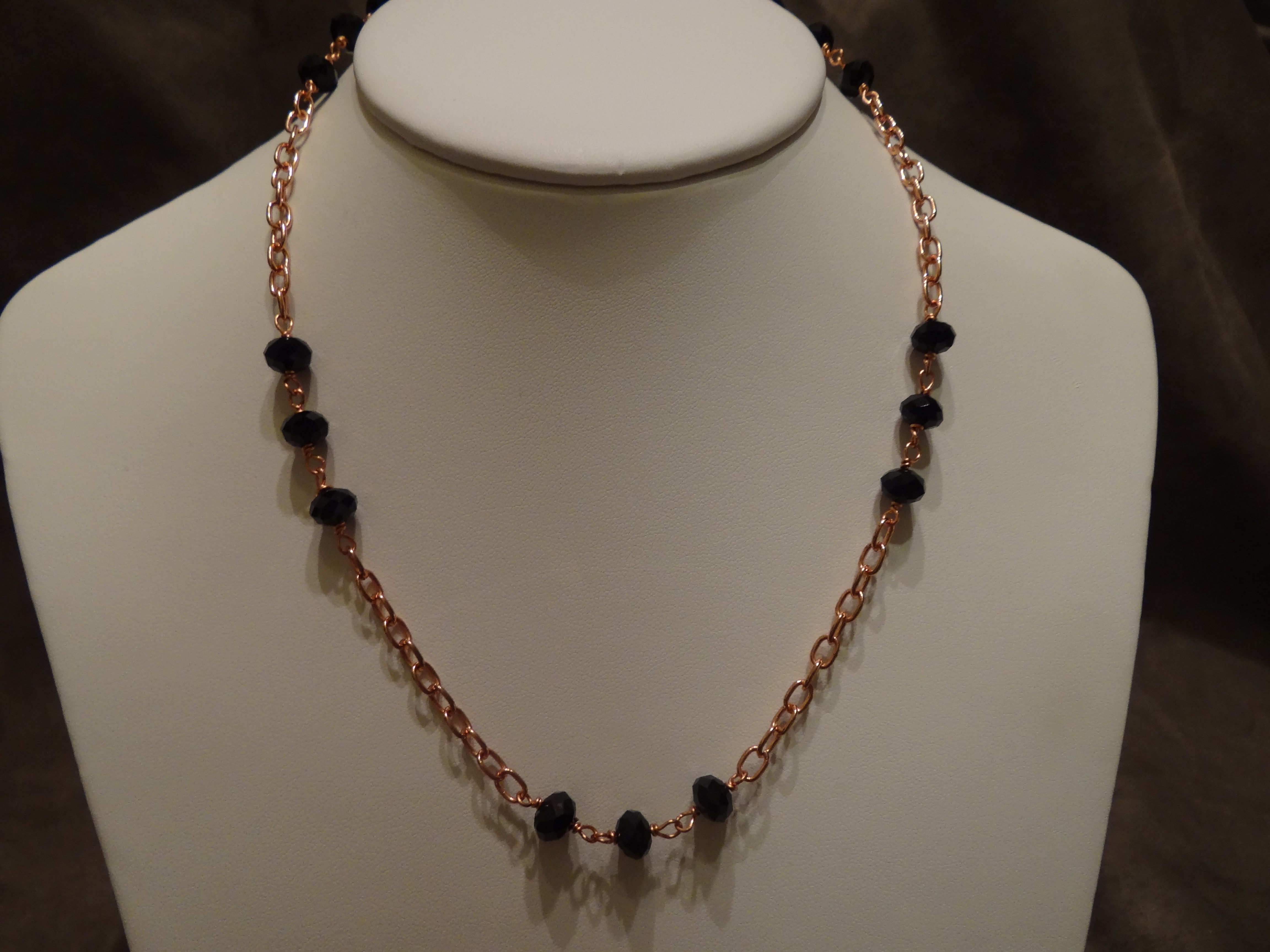 Black Crystal and Copper Chain