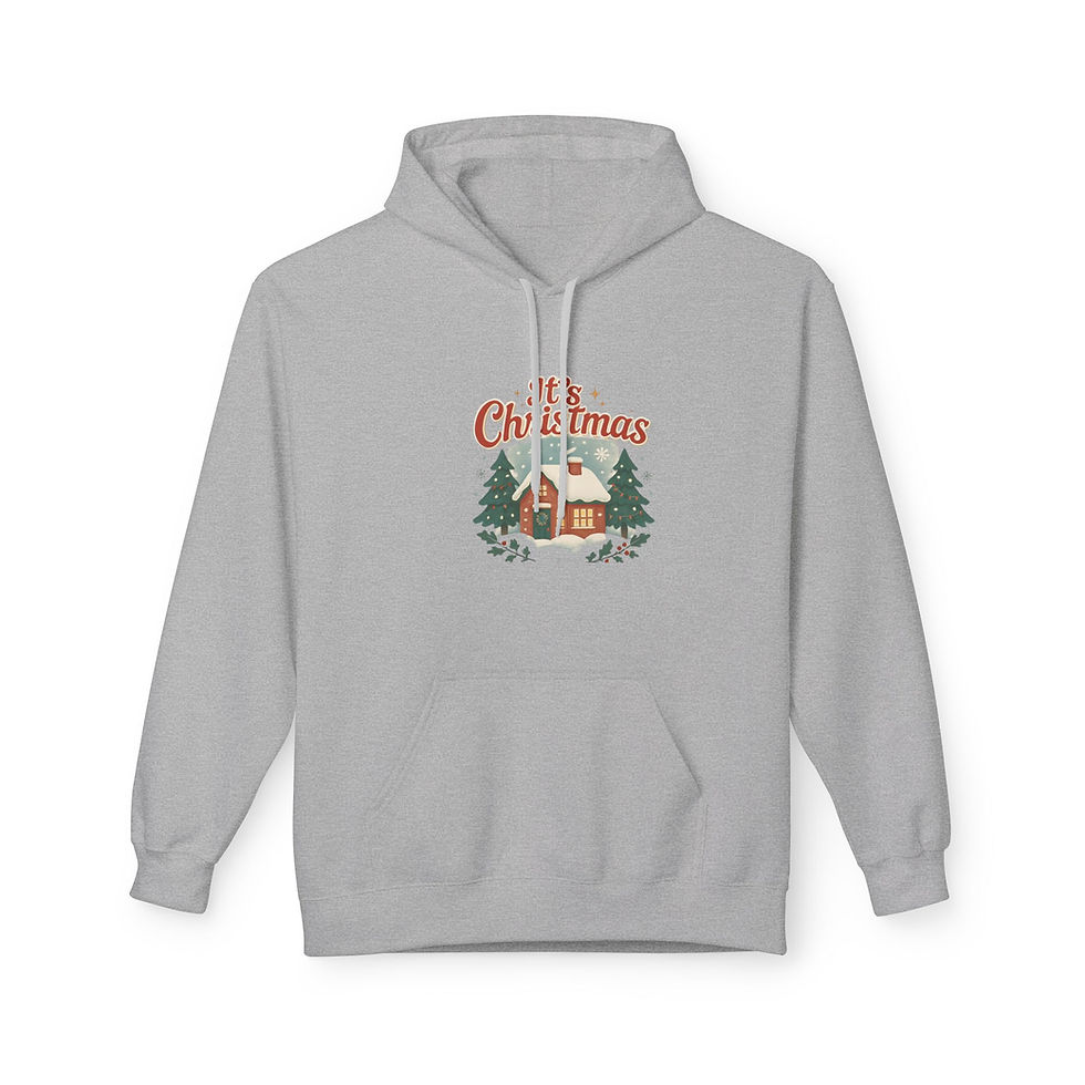 Thumbnail: Cozy Cabin Christmas Hoodie | Snowy Pines, Fireplace Scene