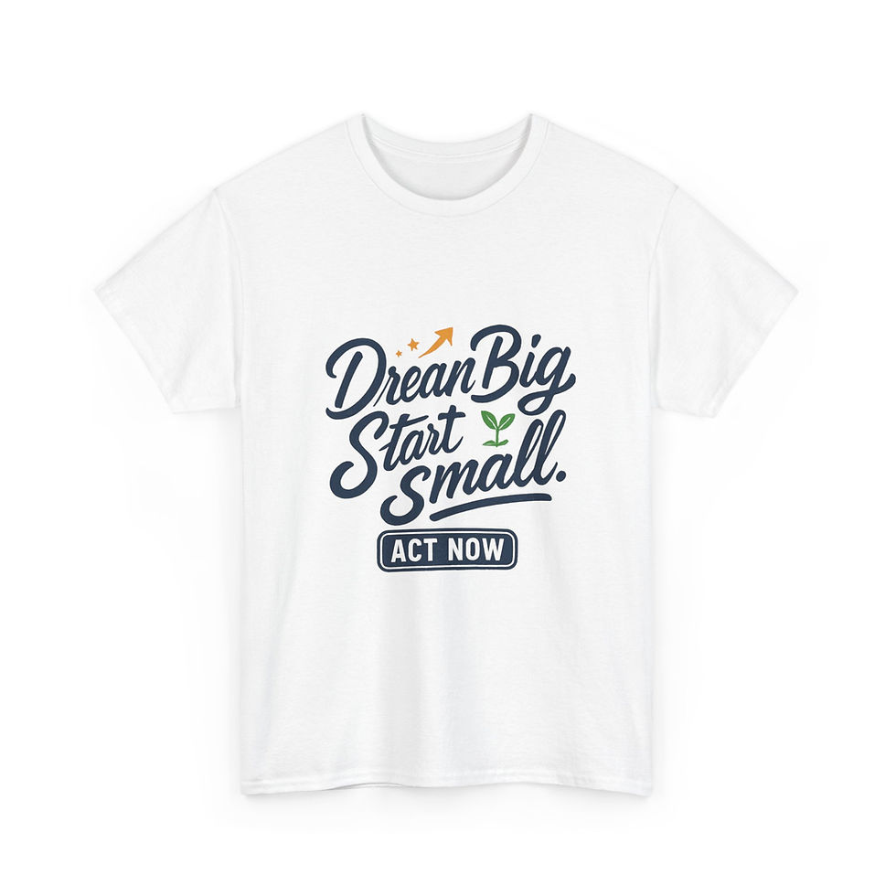 Thumbnail: Dream Big Start Small T-Shirt | Motivational Typography tee, Act Now design