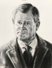 Charcoal portrait older man