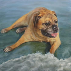 dog portrait, oil painting, commissioned artwork