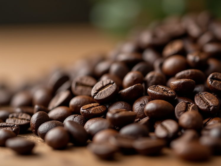 specialty coffee beans close up detail shot natural daylight warm tones craftsmanship phot