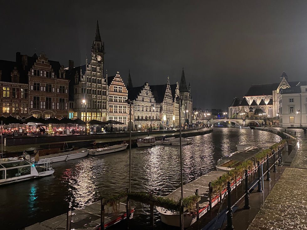 Sint Michielsburg Köprüsü-Leie Nehri ve Michielskerk Katedrali