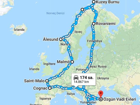 2018-Matapan(36-23-06) - Nordkapp(71-10-21) Avrupa'nın güneyinden Kuzeyine arabayla yolculuk-2018 1.Bölüm