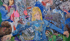 油彩画　榎本耕一　無題　アクリルケース額装 金工（作家）】 榎本 耕一 | 金沢美術工芸大学 工芸科