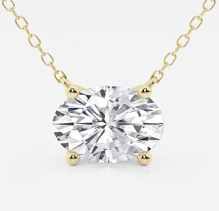 Oval Diamond Solitaire Pendant