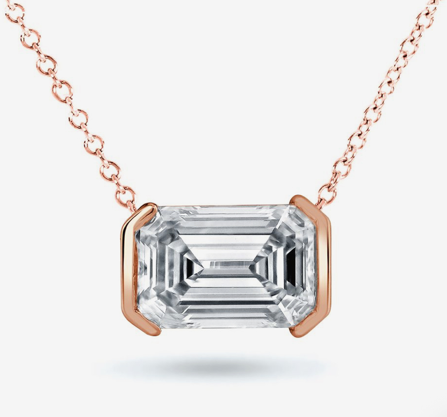 Emerald Cut Diamond Necklace